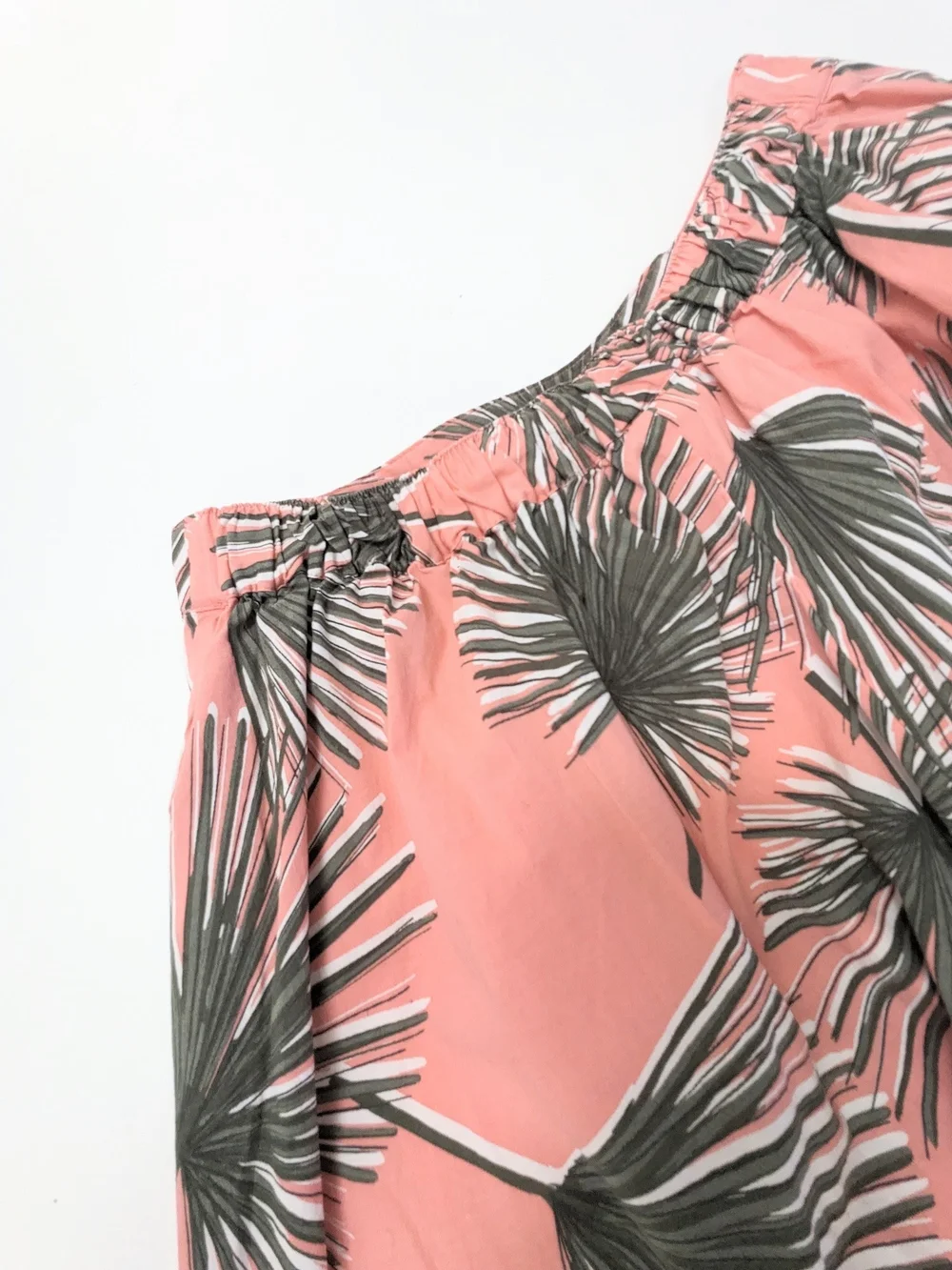 A New Day Women's Pink Palm-Print Poplin Flare Skirt
